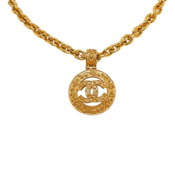 Chanel coco mark round necklace gold plated ladies CHANEL - Picture 1 of 7